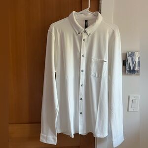 Vuori White Ace Button Down Long Sleeve Shirt